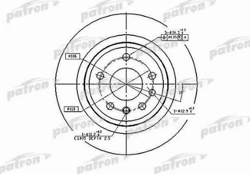 Patron PBD2714 - Гальмівний диск autocars.com.ua