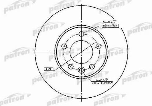 Patron PBD4308 - Гальмівний диск autocars.com.ua