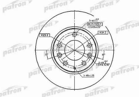 Patron PBD4386 - Тормозной диск avtokuzovplus.com.ua