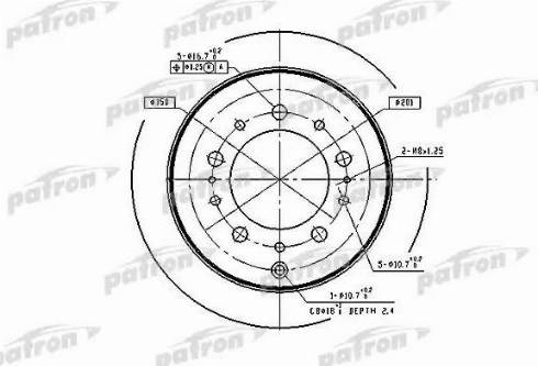 Patron PBD4483 - Гальмівний диск autocars.com.ua