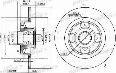 Patron PBD7010 - Тормозной диск avtokuzovplus.com.ua