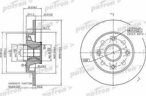 Patron PBD7016 - Тормозной диск autodnr.net