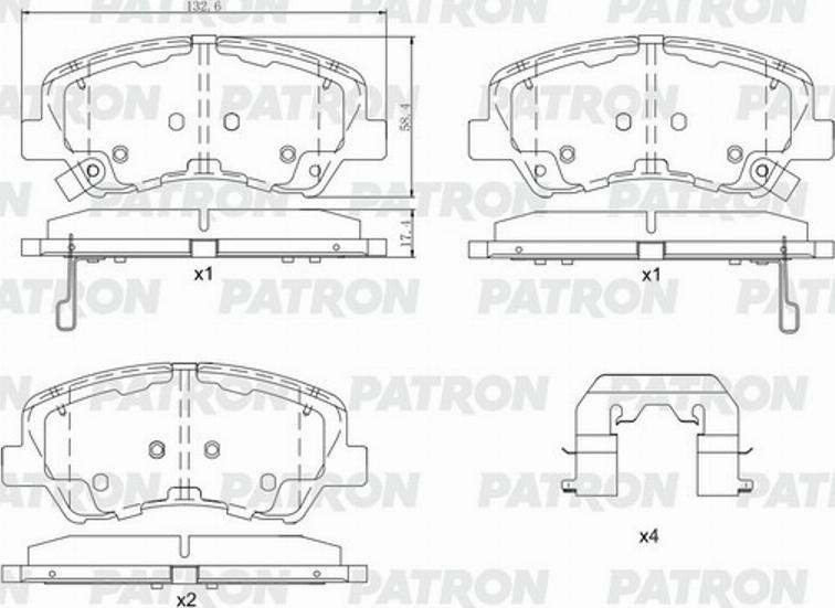 Patron PBP017 - Гальмівні колодки, дискові гальма autocars.com.ua