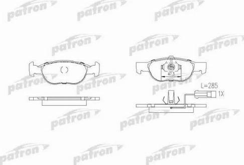 Patron PBP1160 - Тормозные колодки, дисковые, комплект avtokuzovplus.com.ua