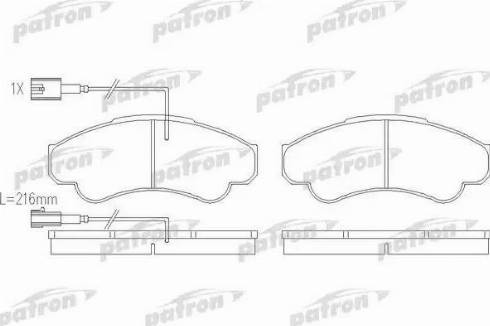 Patron PBP1479 - Тормозные колодки, дисковые, комплект avtokuzovplus.com.ua