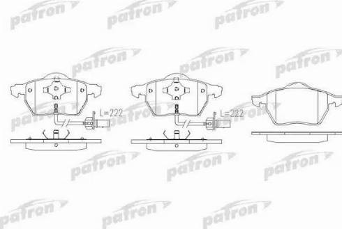 Patron PBP1495 - Тормозные колодки, дисковые, комплект avtokuzovplus.com.ua