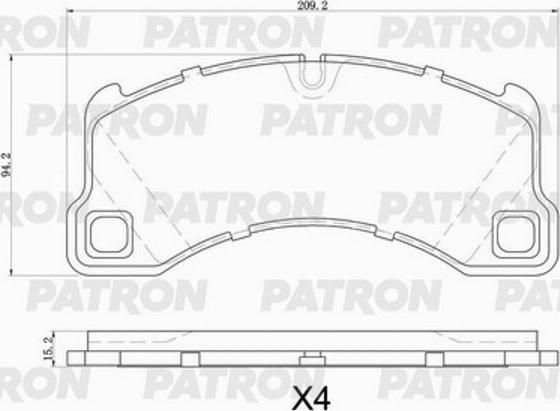 Patron PBP1560 - Тормозные колодки, дисковые, комплект avtokuzovplus.com.ua