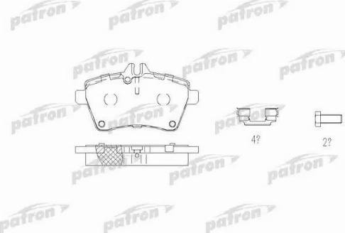 Patron PBP1593 - Тормозные колодки, дисковые, комплект avtokuzovplus.com.ua