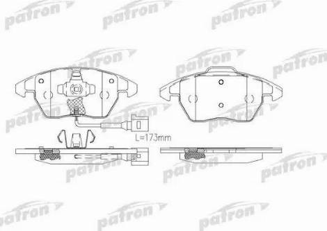 Patron PBP1728 - Тормозные колодки, дисковые, комплект avtokuzovplus.com.ua