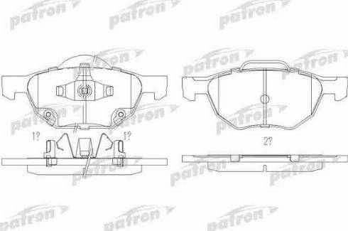 Patron PBP1704 - Тормозные колодки, дисковые, комплект avtokuzovplus.com.ua