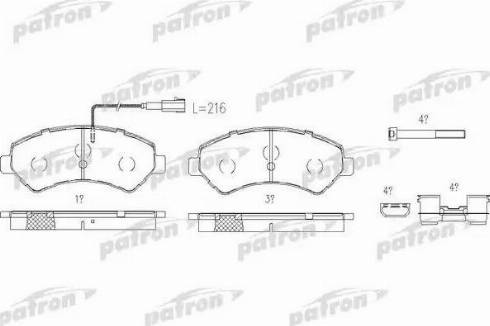 Patron PBP1927 - Гальмівні колодки, дискові гальма autocars.com.ua