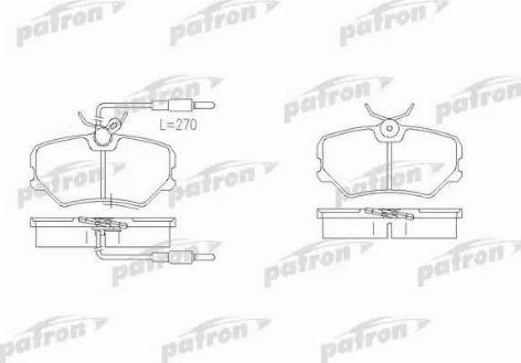 Patron PBP540 - Тормозные колодки, дисковые, комплект avtokuzovplus.com.ua