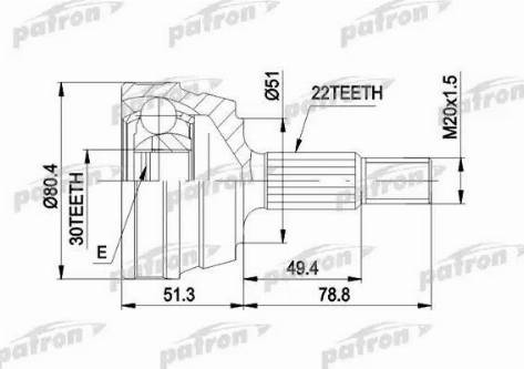 Patron PCV1004 - Шарнірний комплект, ШРУС, приводний вал autocars.com.ua