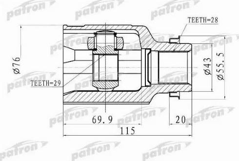 Patron PCV1011 - Шарнірний комплект, ШРУС, приводний вал autocars.com.ua