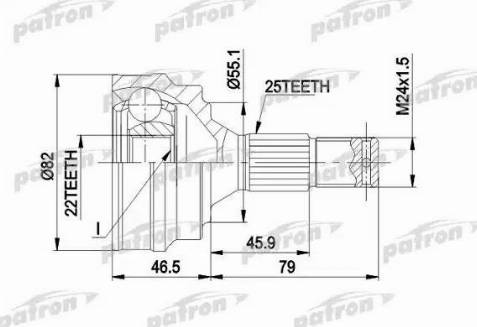 Patron PCV1015 - Шарнірний комплект, ШРУС, приводний вал autocars.com.ua