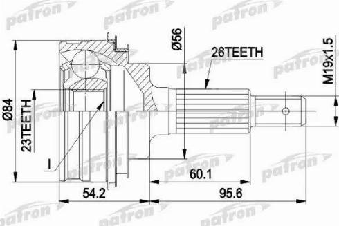 Patron PCV1030 - Шарнирный комплект, ШРУС, приводной вал autodnr.net