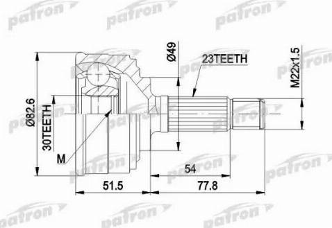 Patron PCV1044 - Шарнирный комплект, ШРУС, приводной вал avtokuzovplus.com.ua