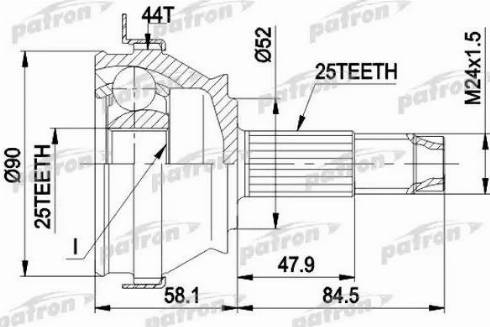 Patron PCV1093 - Шарнирный комплект, ШРУС, приводной вал avtokuzovplus.com.ua