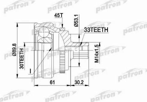 Patron PCV1112 - Шарнирный комплект, ШРУС, приводной вал avtokuzovplus.com.ua