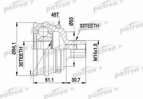 Patron PCV1122 - Шарнірний комплект, ШРУС, приводний вал autocars.com.ua