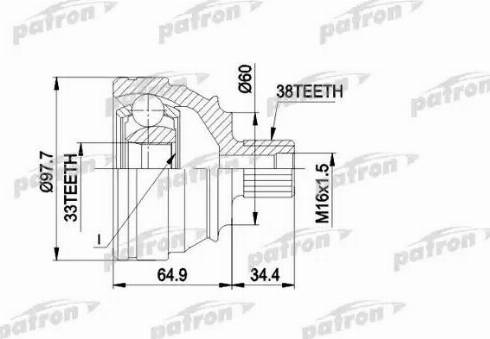 Patron PCV1123 - Шарнирный комплект, ШРУС, приводной вал avtokuzovplus.com.ua