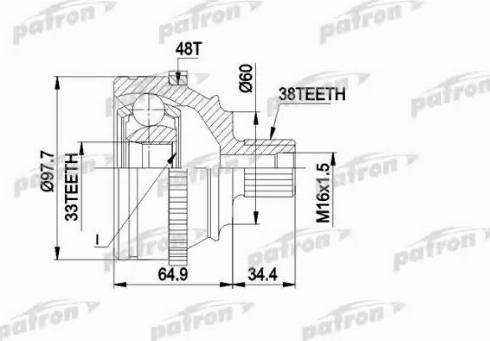 Patron PCV1124 - Шарнирный комплект, ШРУС, приводной вал avtokuzovplus.com.ua