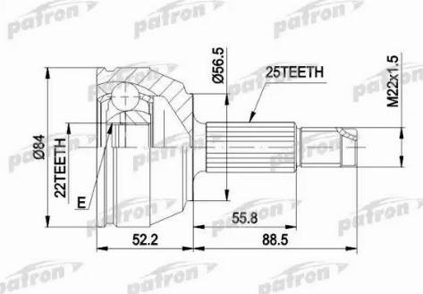 Patron PCV1125 - Шарнирный комплект, ШРУС, приводной вал autodnr.net