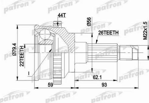 Patron PCV1141 - Шарнирный комплект, ШРУС, приводной вал autodnr.net