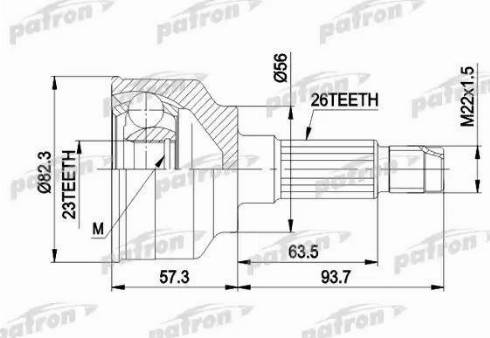 Patron PCV1145 - Шарнірний комплект, ШРУС, приводний вал autocars.com.ua