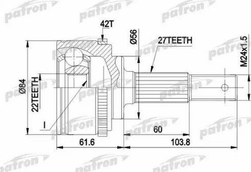 Patron PCV1165 - Шарнірний комплект, ШРУС, приводний вал autocars.com.ua