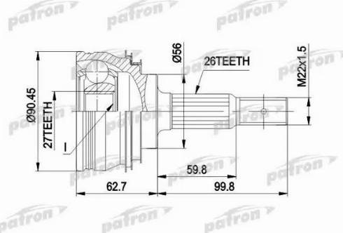 Patron PCV1207 - Шарнірний комплект, ШРУС, приводний вал autocars.com.ua