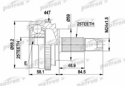 Patron PCV1214 - Шарнирный комплект, ШРУС, приводной вал autodnr.net