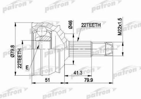 Patron PCV1226 - Шарнірний комплект, ШРУС, приводний вал autocars.com.ua