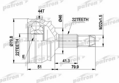 Patron PCV1227 - Шарнірний комплект, ШРУС, приводний вал autocars.com.ua