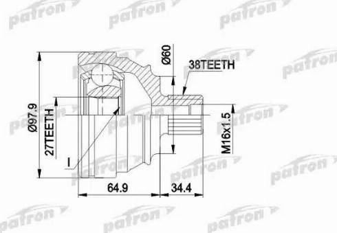 Patron PCV1230 - Шарнірний комплект, ШРУС, приводний вал autocars.com.ua