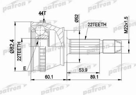 Patron PCV1232 - Шарнирный комплект, ШРУС, приводной вал avtokuzovplus.com.ua