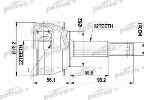 Patron PCV1234 - Шарнірний комплект, ШРУС, приводний вал autocars.com.ua