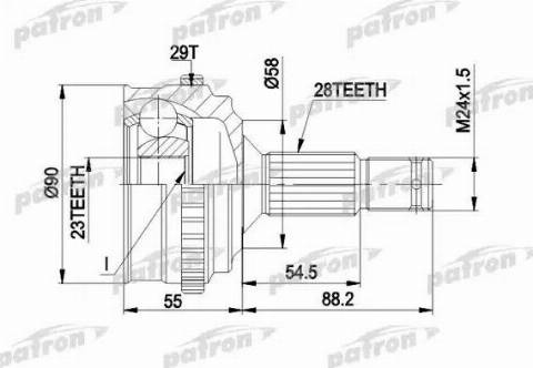 Patron PCV1263 - Шарнірний комплект, ШРУС, приводний вал autocars.com.ua