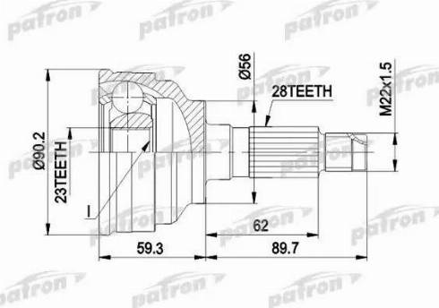 Patron PCV1268 - Шарнирный комплект, ШРУС, приводной вал autodnr.net