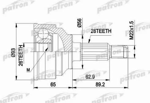 Patron PCV1291 - Шарнирный комплект, ШРУС, приводной вал autodnr.net