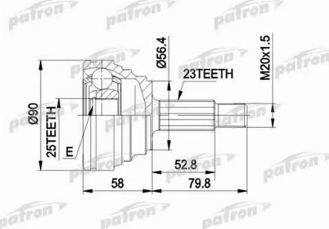 Patron PCV1316 - Шарнірний комплект, ШРУС, приводний вал autocars.com.ua