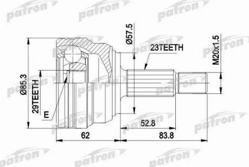 Patron PCV1317 - Шарнірний комплект, ШРУС, приводний вал autocars.com.ua