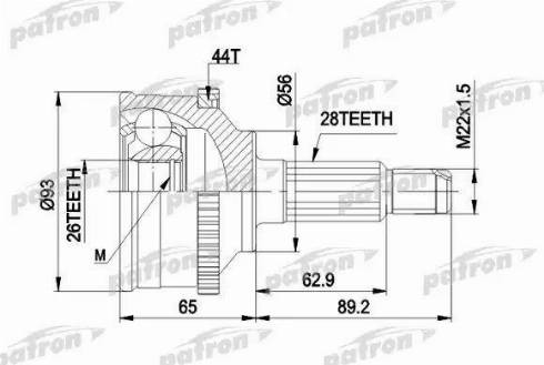 Patron PCV1328 - Шарнирный комплект, ШРУС, приводной вал autodnr.net