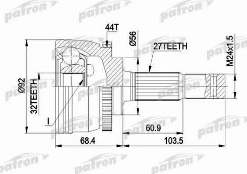 Patron PCV1349 - Шарнірний комплект, ШРУС, приводний вал autocars.com.ua