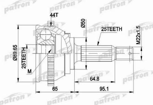 Patron PCV1370 - Шарнірний комплект, ШРУС, приводний вал autocars.com.ua