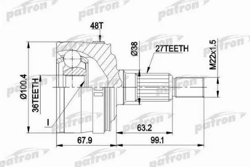 Patron PCV1373 - Шарнірний комплект, ШРУС, приводний вал autocars.com.ua