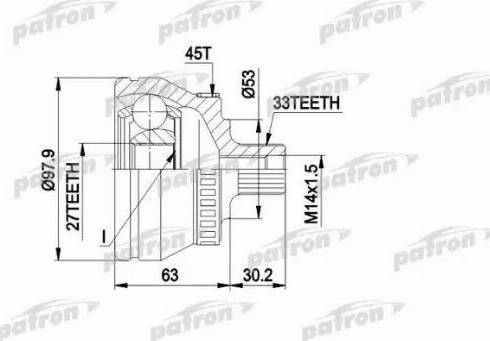 Patron PCV1381 - Шарнірний комплект, ШРУС, приводний вал autocars.com.ua