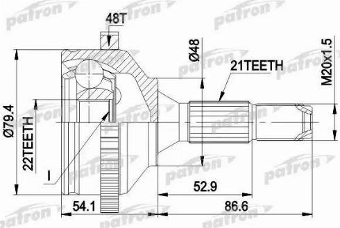 Patron PCV1382 - Шарнірний комплект, ШРУС, приводний вал autocars.com.ua