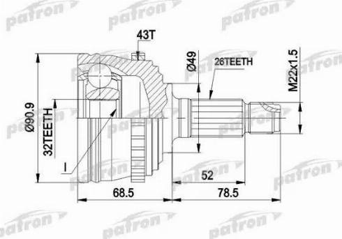 Patron PCV1383 - Шарнірний комплект, ШРУС, приводний вал autocars.com.ua