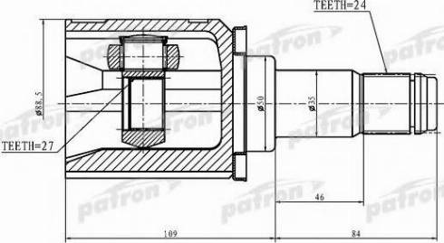 Patron PCV1427 - Шарнирный комплект, ШРУС, приводной вал avtokuzovplus.com.ua